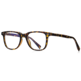 Brown tortoise shell acetate prescription glasses for daily wear, lightweight square frames suitable for men and women.