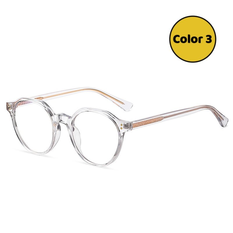 Slim Round Black Eyeglasses Lightweight Travel Frame
