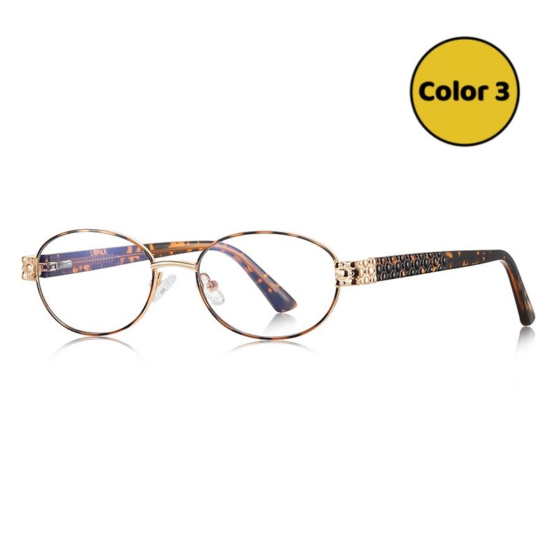 Oval Metal Eyeglasses Frame | Lightweight Prescription Glasses for Women