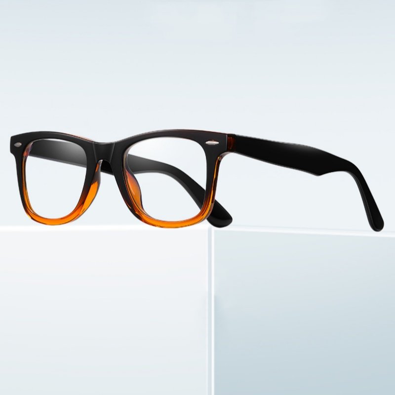 Retro Black & Orange Glasses - Trendy Myopia Frames for All