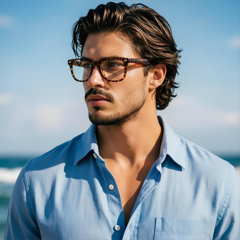 Retro Black & Orange Glasses - Trendy Myopia Frames for All