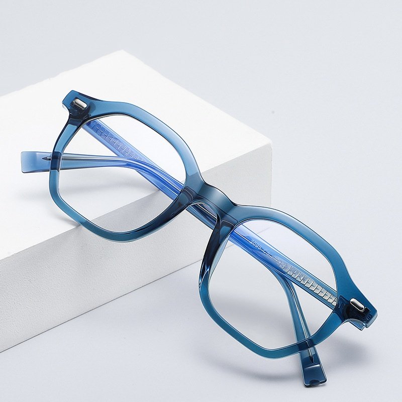 Trendy Blue Polygon Glasses, Top Pick for Modern Style