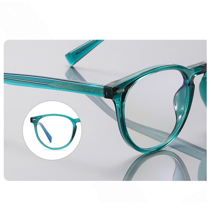 Premium Teal Round Glasses: Durable TR90 & Precision Hinges