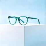 eal transparent acetate round prescription glasses for men women, lightweight vintage optical frame