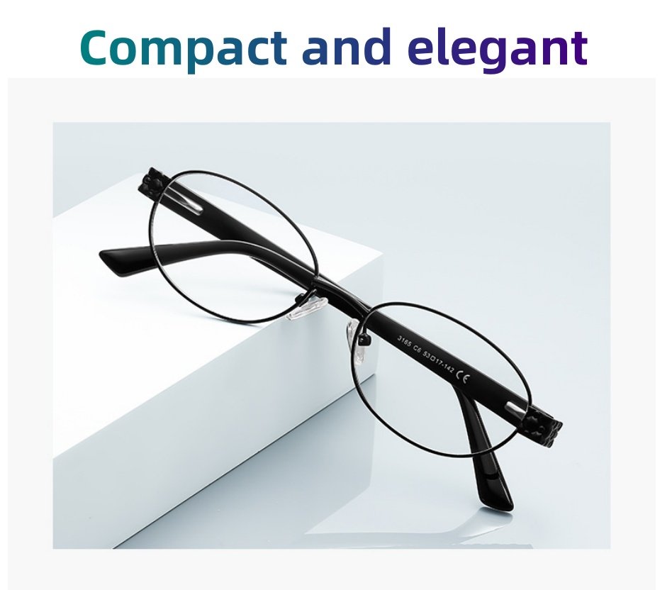 Oval Metal Eyeglasses Frame | Lightweight Prescription Glasses for Women