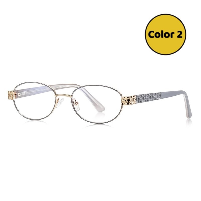 Oval Metal Eyeglasses Frame | Lightweight Prescription Glasses for Women