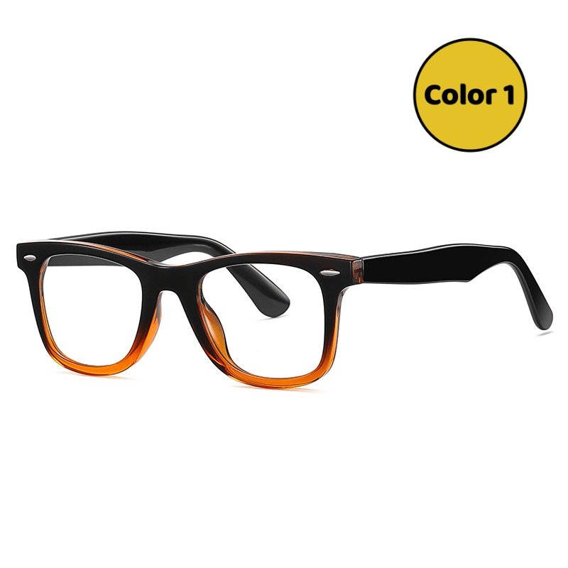 Retro Black & Orange Glasses - Trendy Myopia Frames for All