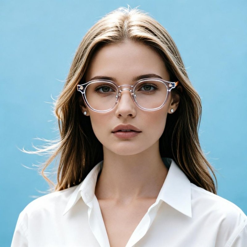 Slim Round Black Eyeglasses Lightweight Travel Frame