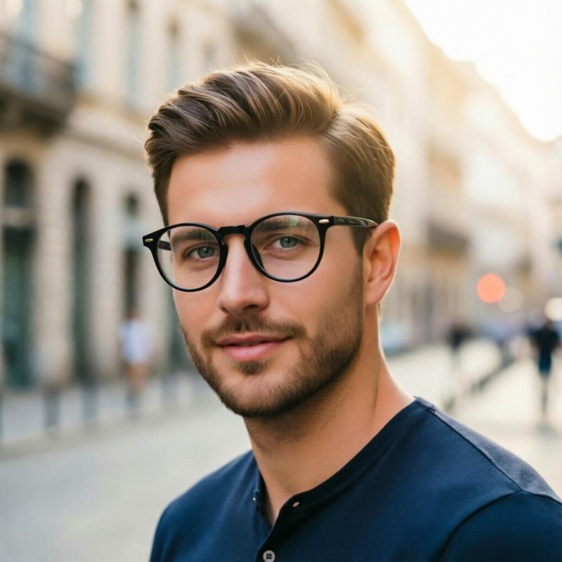 Pink Round Glasses, Premium TR90 Frame & Gold Hinge Details