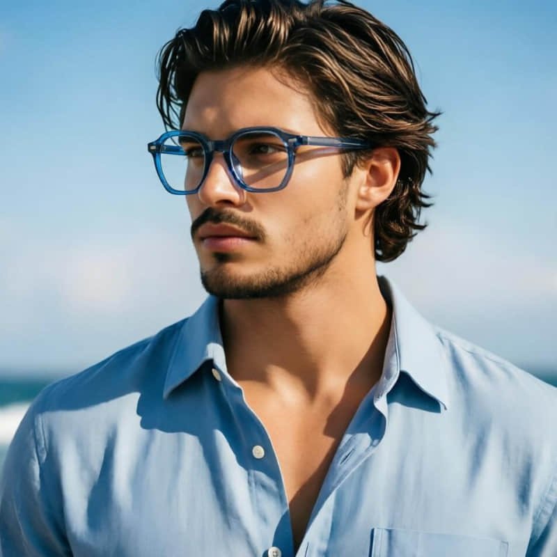 Trendy Blue Polygon Glasses, Top Pick for Modern Style