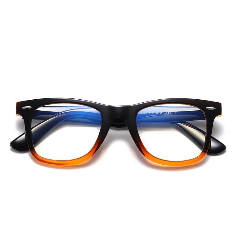 Retro Black & Orange Glasses - Trendy Myopia Frames for All