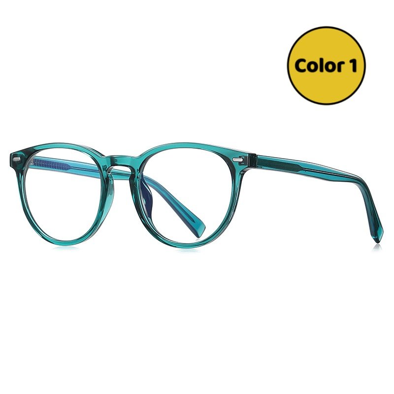 Premium Teal Round Glasses: Durable TR90 & Precision Hinges