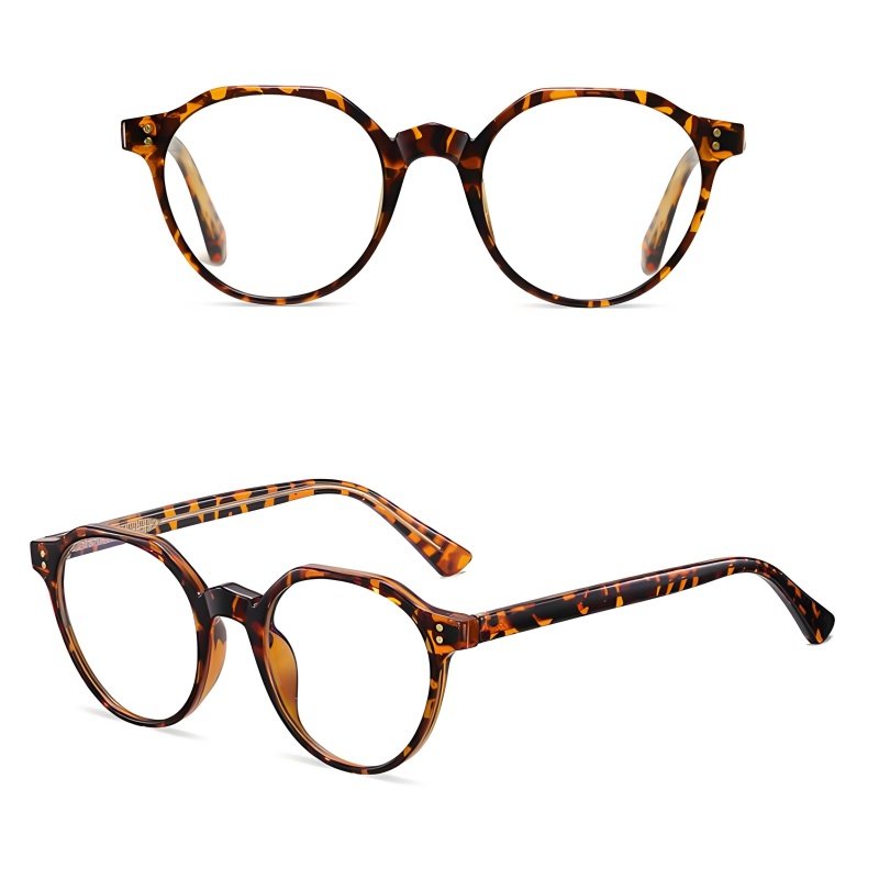 Slim Round Black Eyeglasses Lightweight Travel Frame