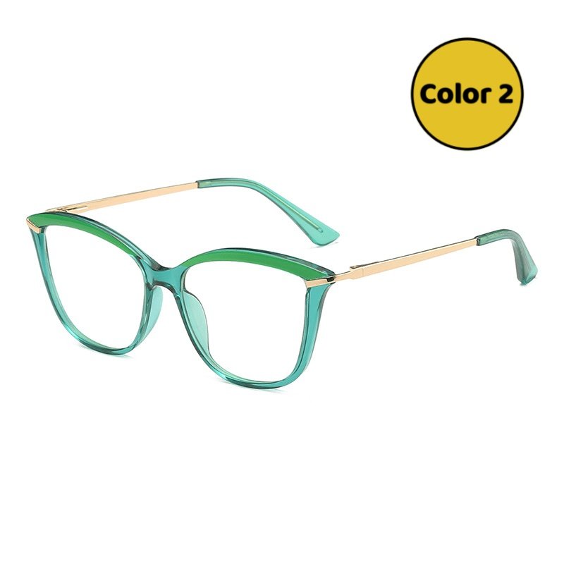 Women's Cat Eye Prescription Glasses Black Gold Lightweight