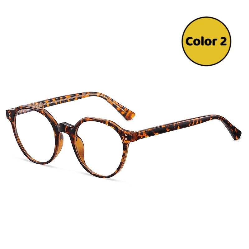 Slim Round Black Eyeglasses Lightweight Travel Frame
