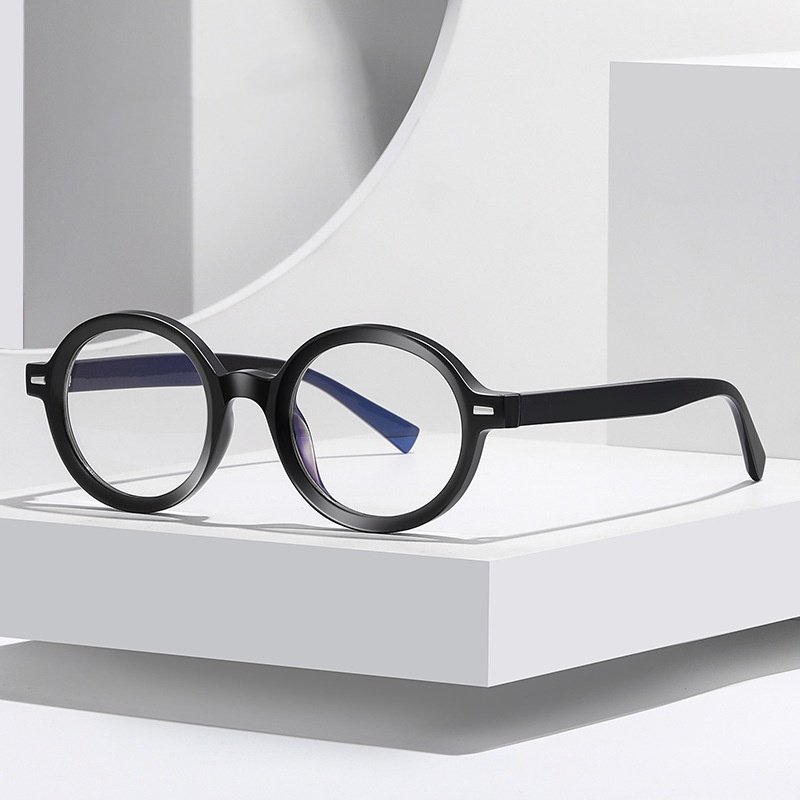 Black Round Thick Frame Prescription Glasses Black thick acetate round prescription glasses for men women, retro optical frame daily wear