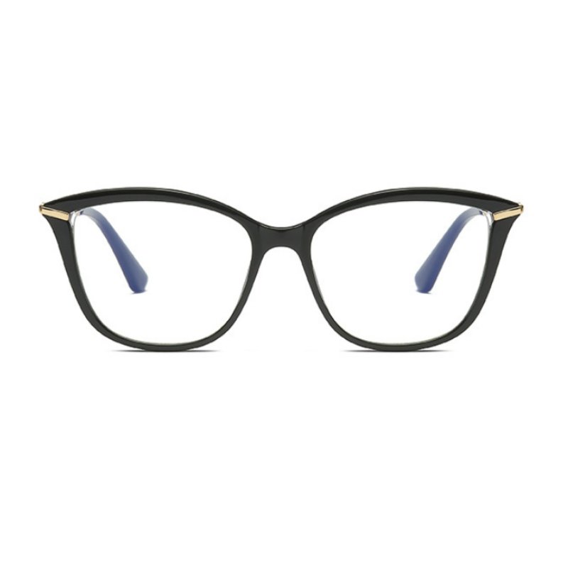 Women's Cat Eye Prescription Glasses Black Gold Lightweight