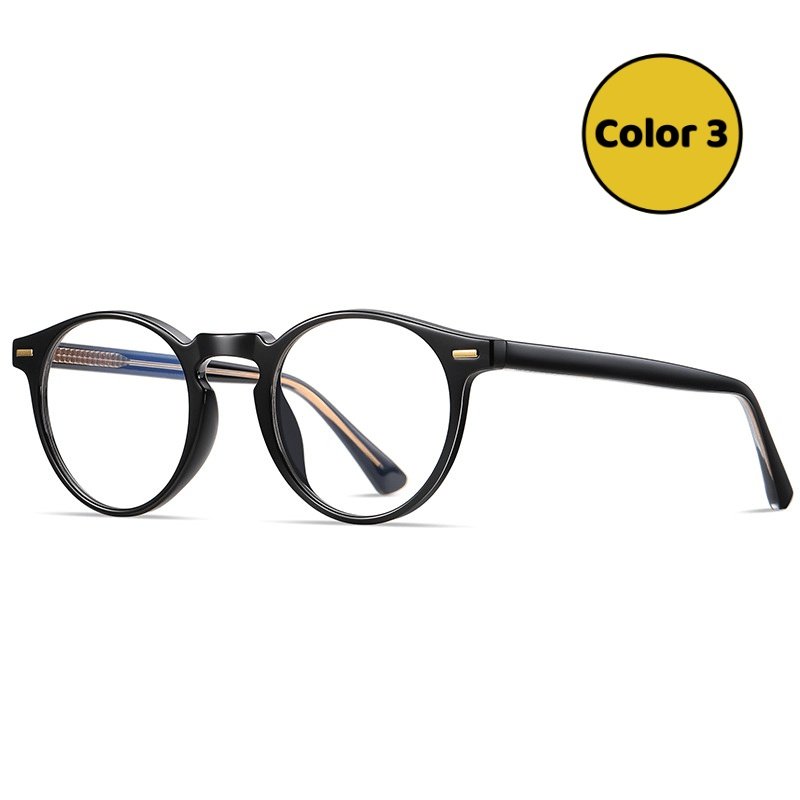Pink Round Glasses, Premium TR90 Frame & Gold Hinge Details