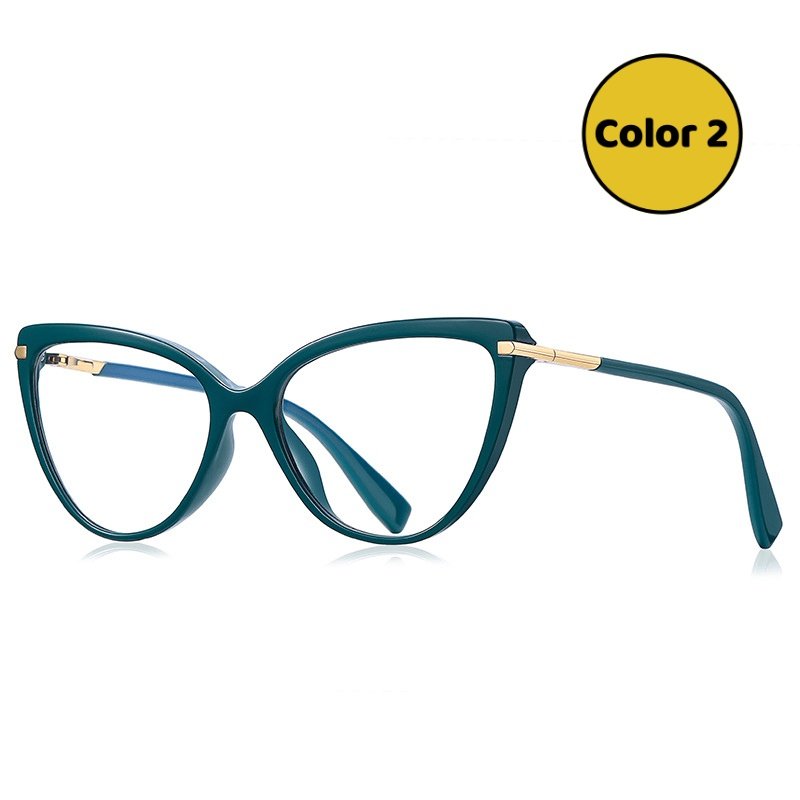 Hand-Polished Deep Purple Cat-Eye Glasses Gold Hinge Detail Women