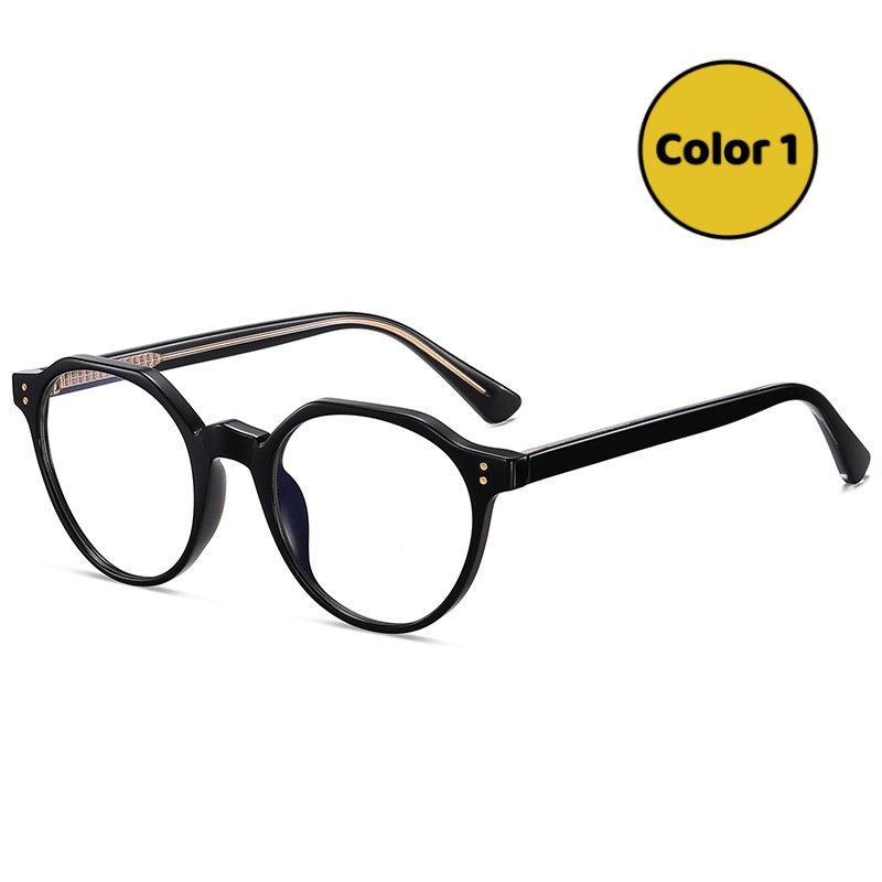 Slim Round Black Eyeglasses Lightweight Travel Frame