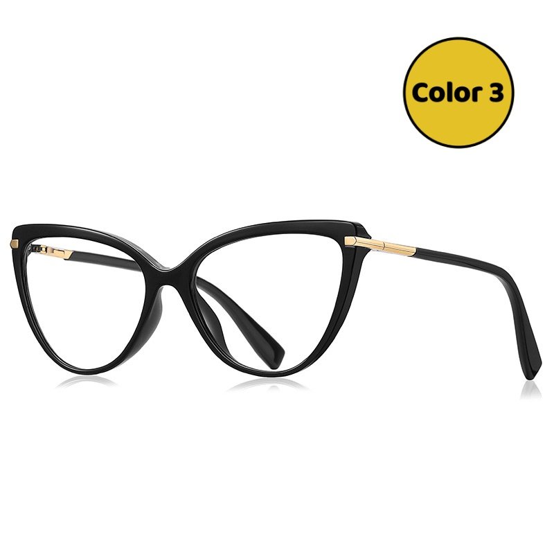 Hand-Polished Deep Purple Cat-Eye Glasses Gold Hinge Detail Women
